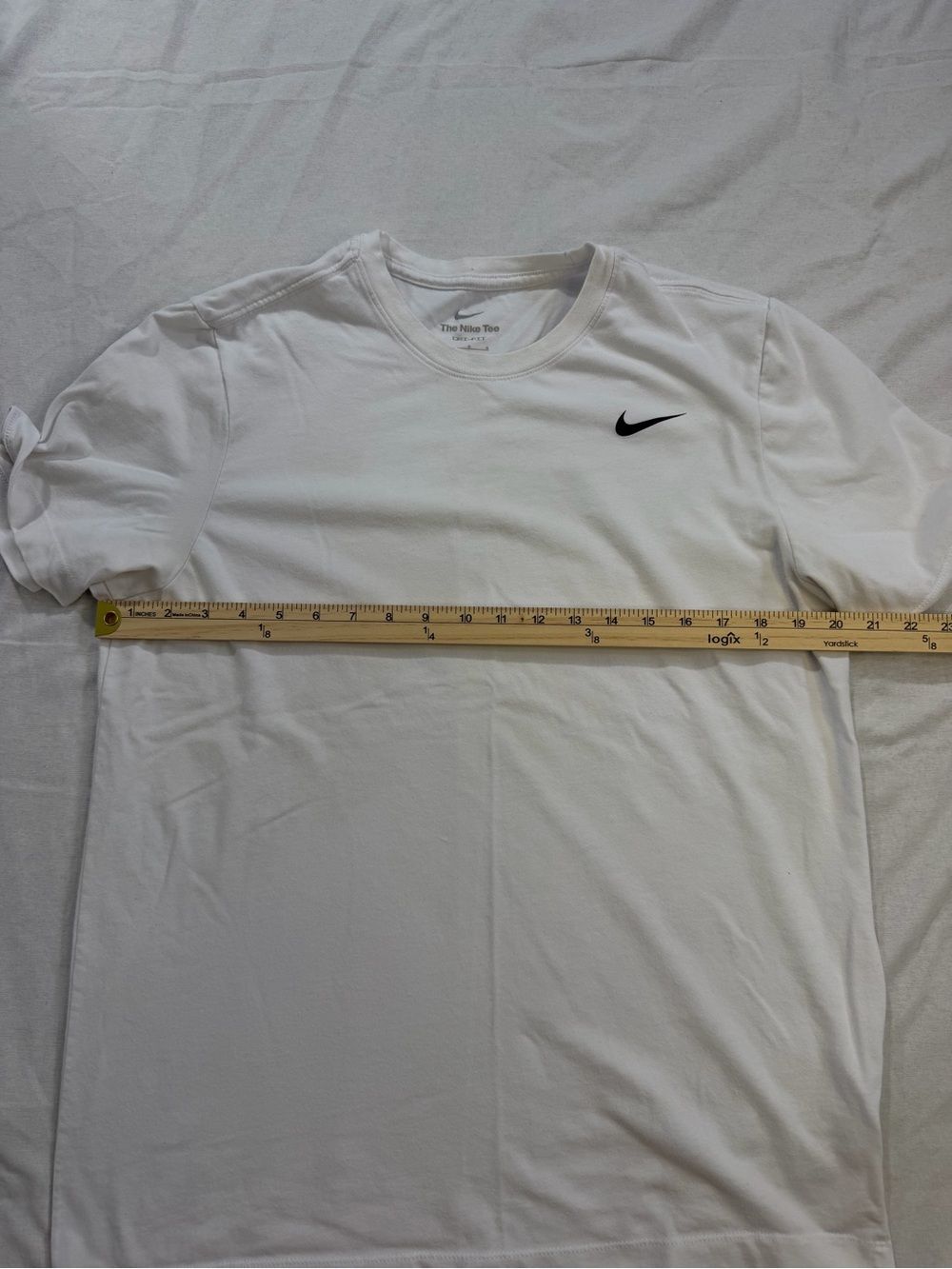 Nike White Short Sleeve Crew Tee with Black Swoosh